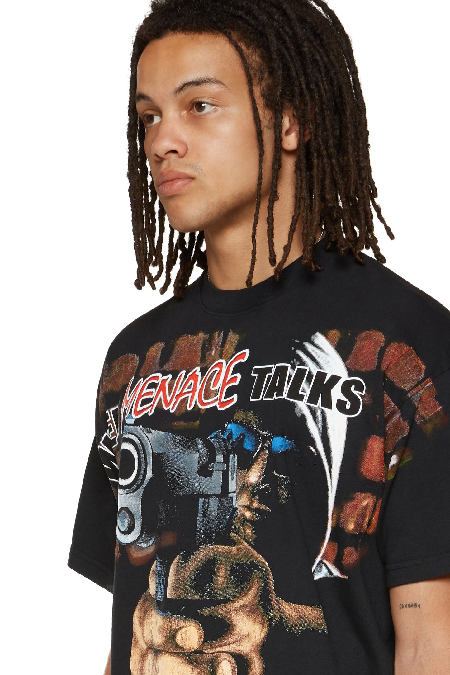 WHEN MENACE TALKS OVERSIZED PRINT T-SHIRT by MENACE