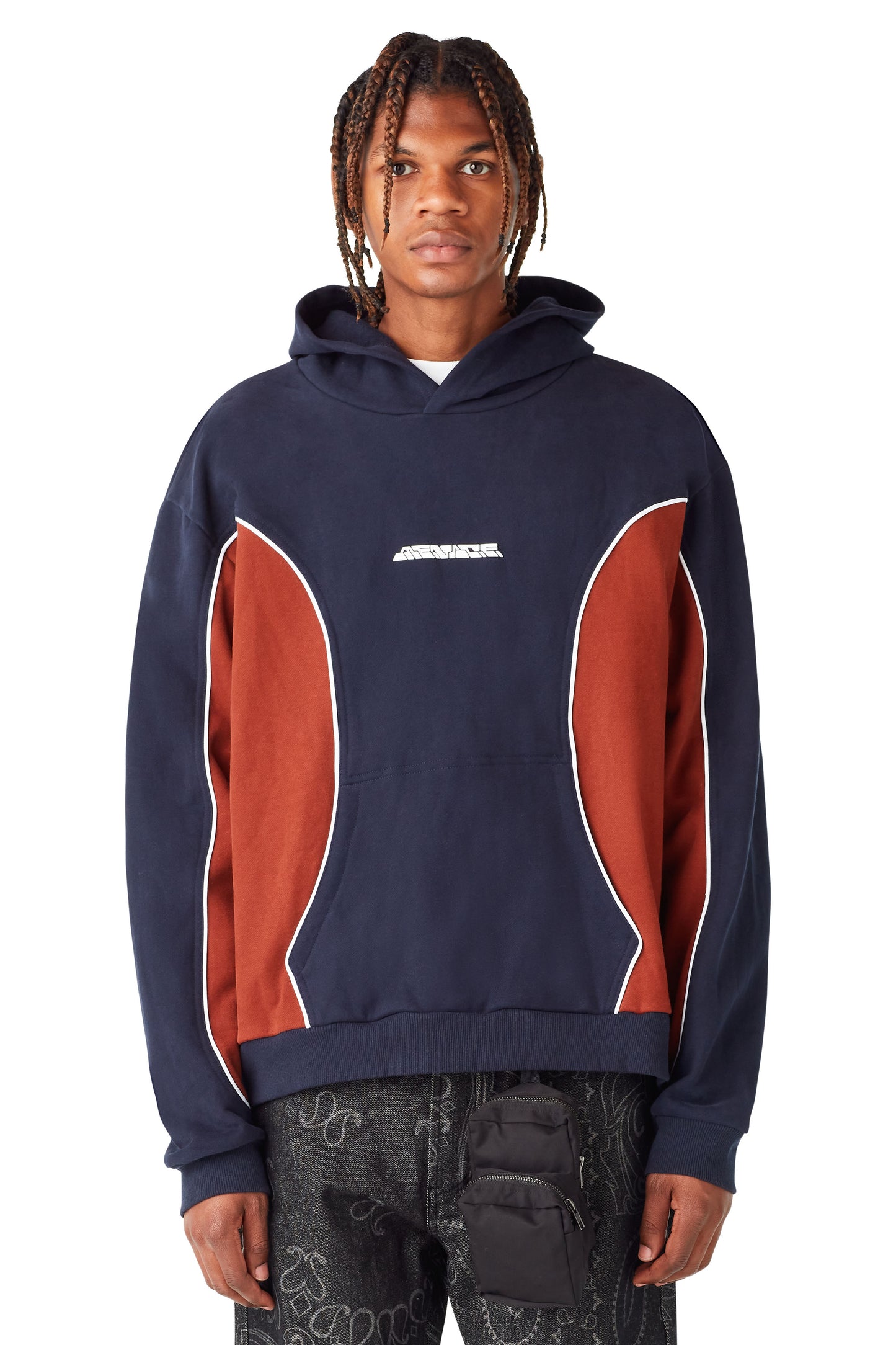 MENACE CORPORATION LOGO PANEL HOODIE by MENACE