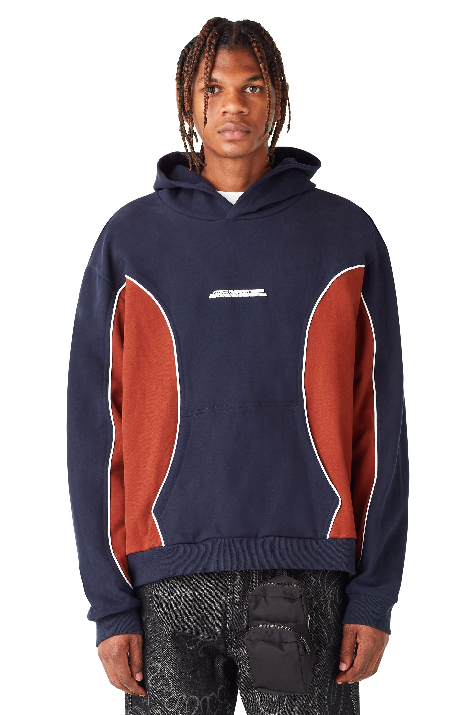 MENACE CORPORATION LOGO PANEL HOODIE by MENACE
