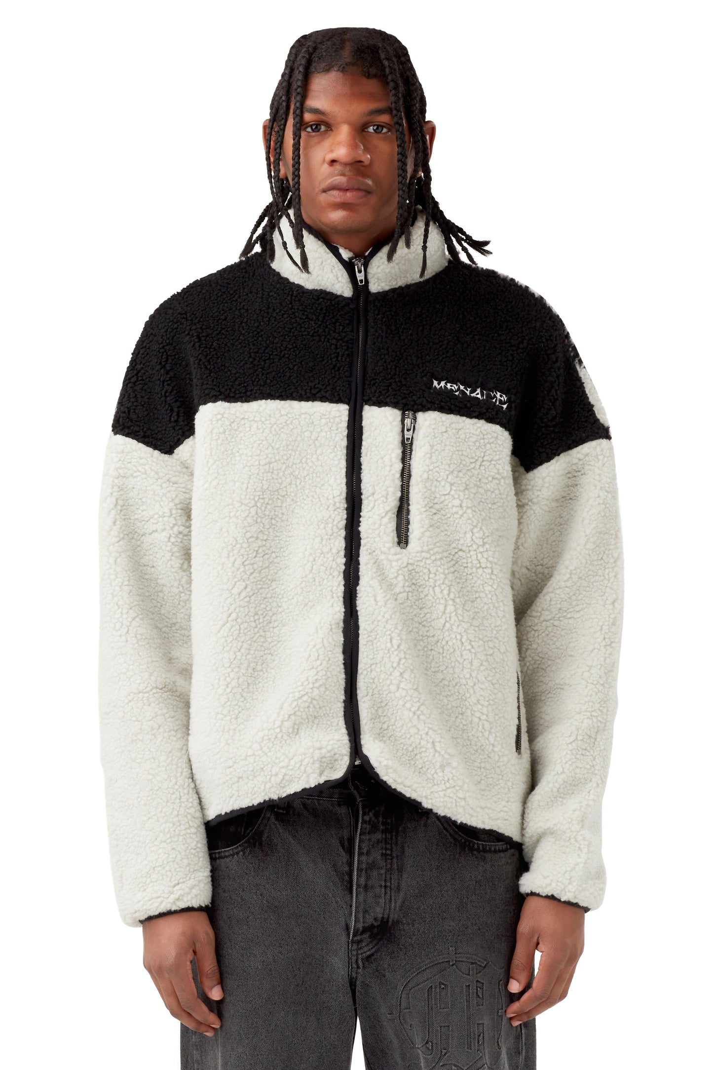 TIGER SHERPA FLEECE ZIP-UP JACKET