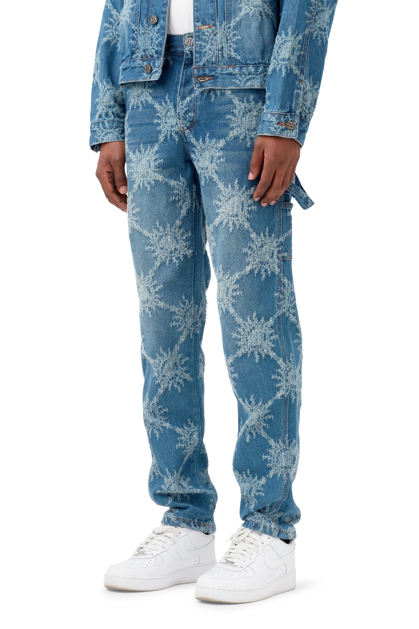 DISTRESSED MONOGRAM CARPENTER DENIM PANTS