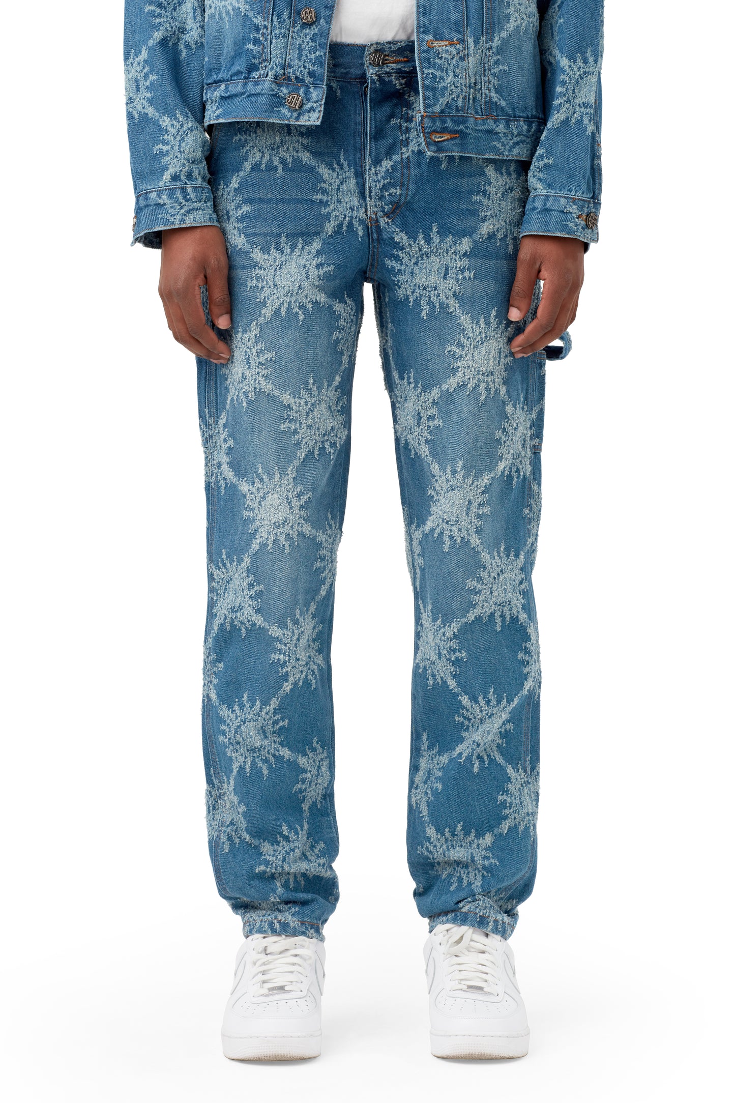 DISTRESSED MONOGRAM CARPENTER DENIM PANTS