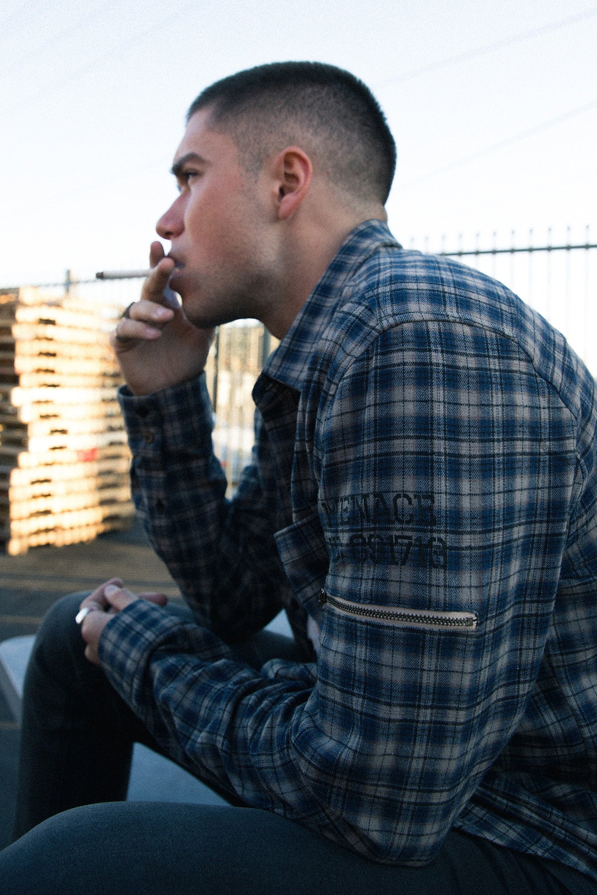 UTILITY FLANNEL BUTTON-UP SHIRT by MENACE