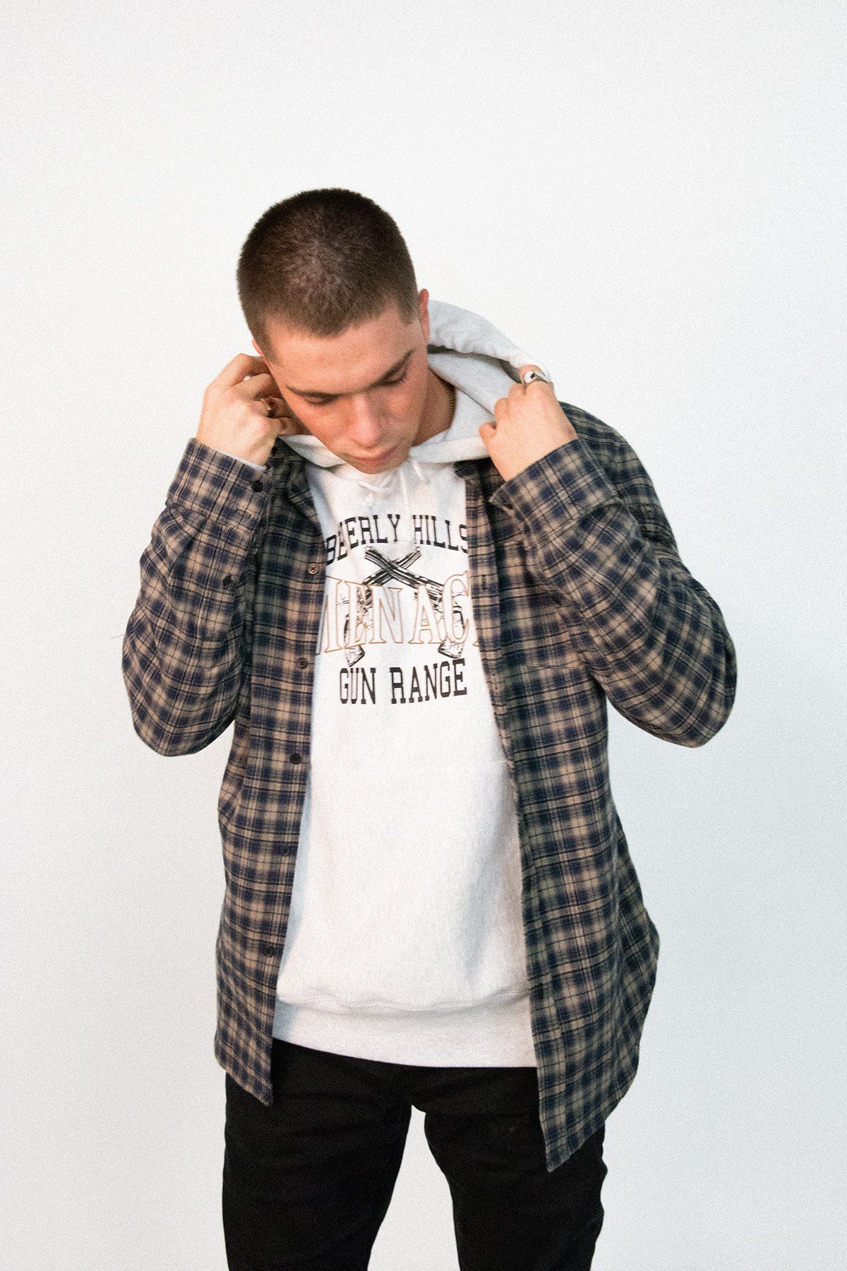 UTILITY FLANNEL BUTTON-UP SHIRT by MENACE
