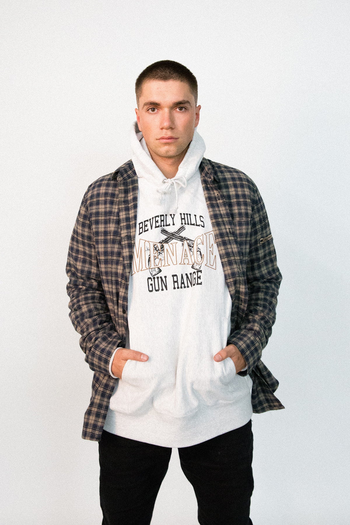 UTILITY FLANNEL BUTTON-UP SHIRT by MENACE