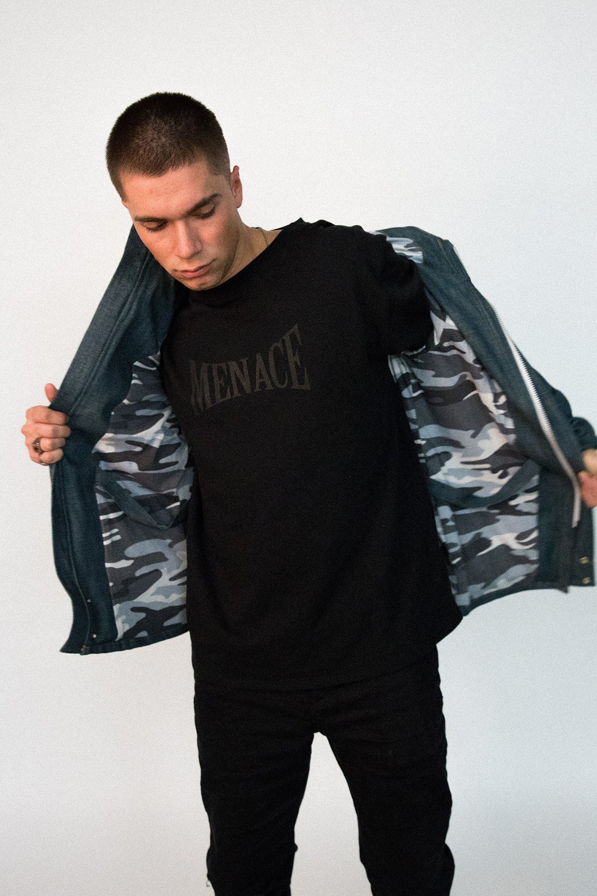 MENACE LOGO TONAL FRENCH TERRY CREWNECK by MENACE