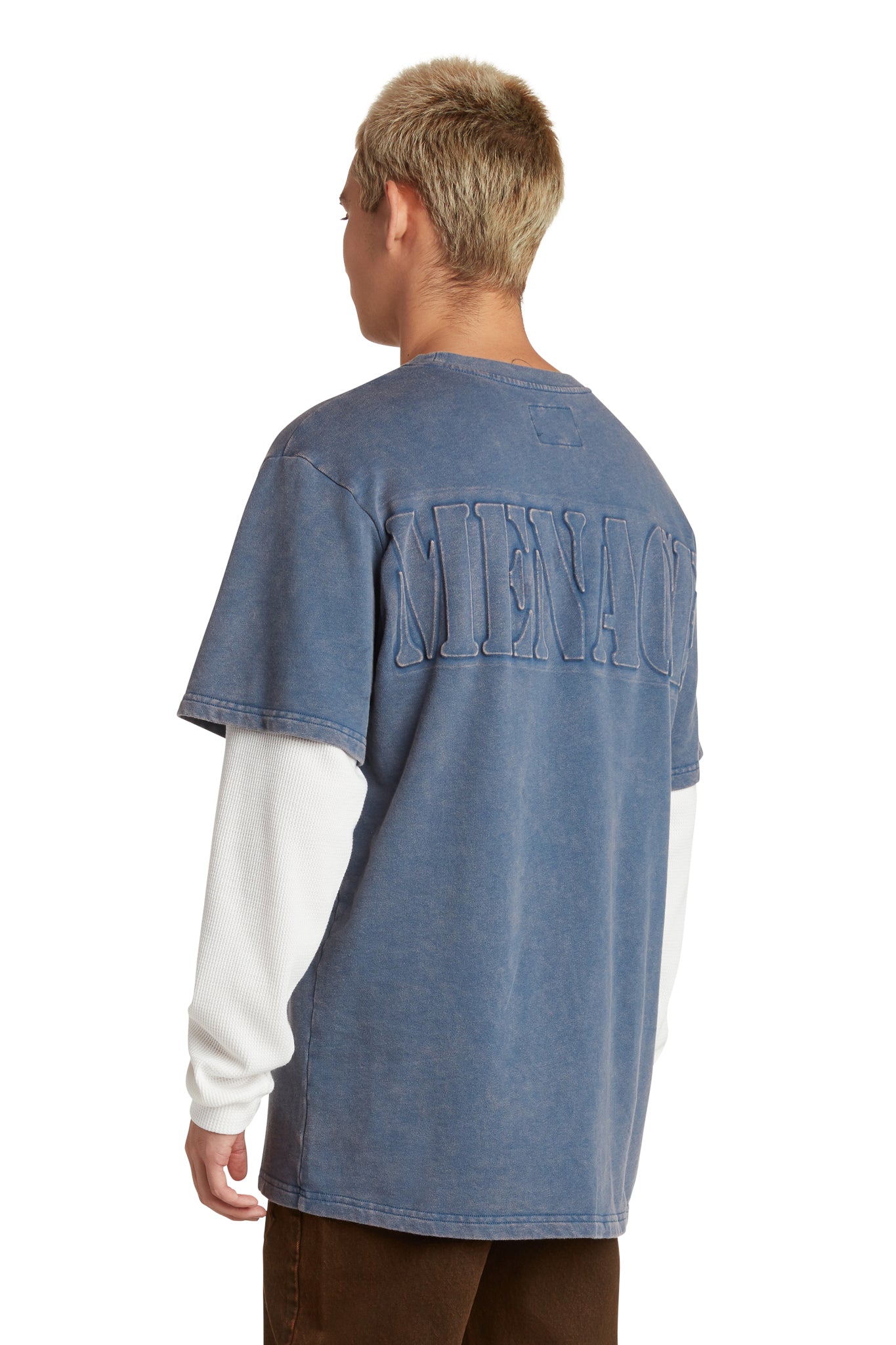 EMBOSSED LAYERED TERRY POCKET T-SHIRT