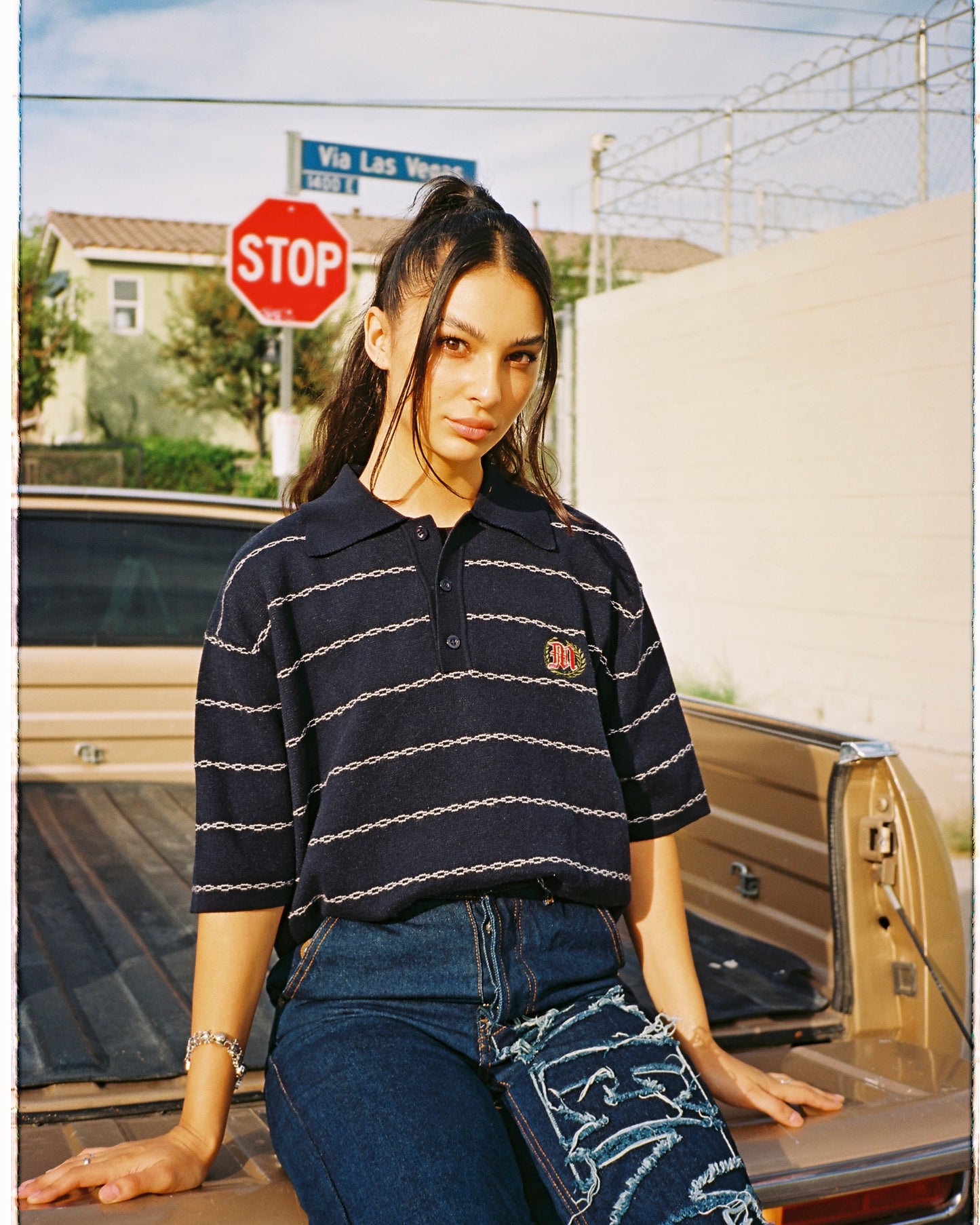 "CHAIN-LINK" KNIT POLO