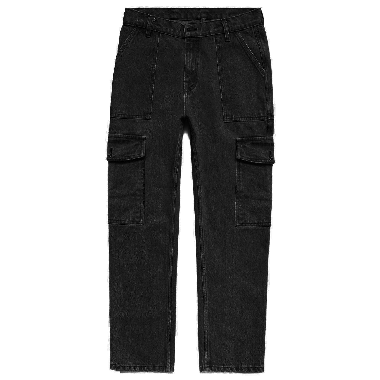 SKULL DISTRESS PANELED CARGO POCKET DENIM PANTS by MENACE
