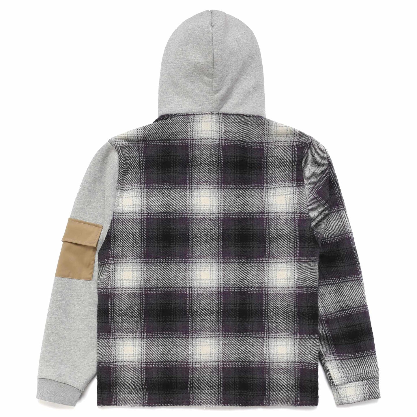 SPLIT PLAID FLEECE HOODIE by MENACE
