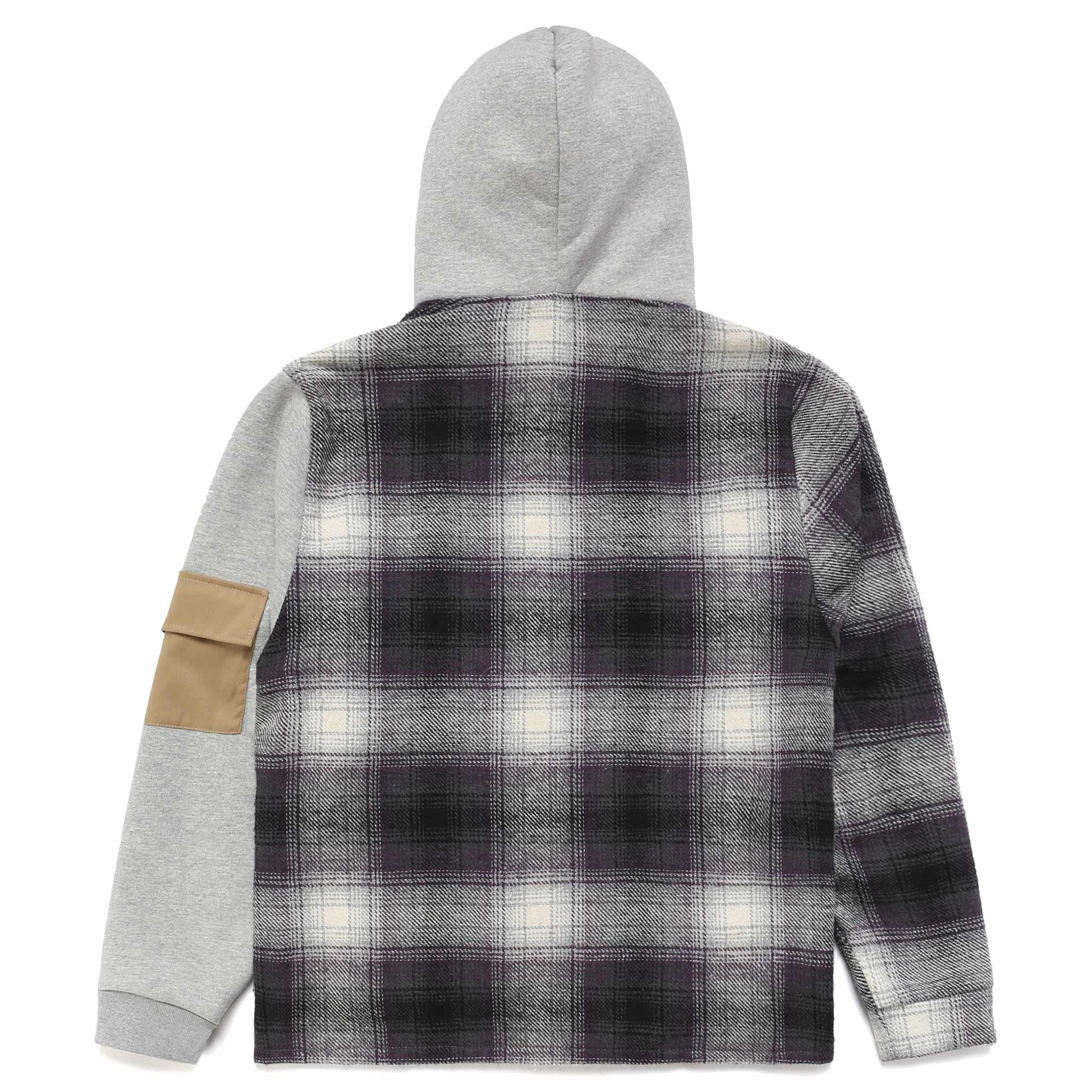 SPLIT PLAID FLEECE HOODIE by MENACE