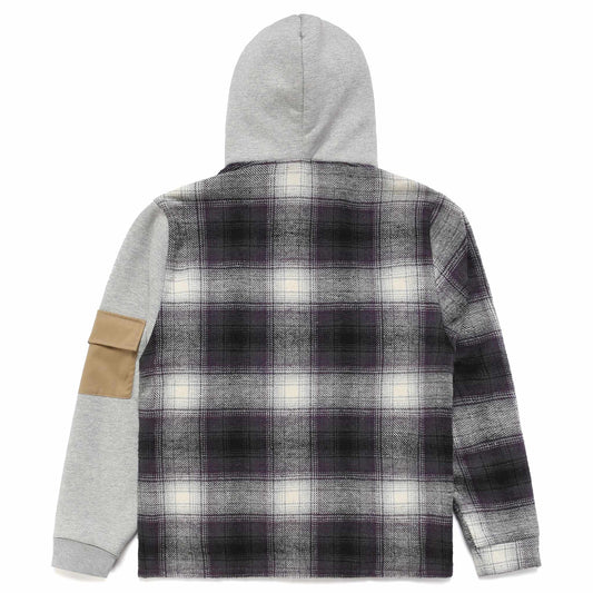SPLIT PLAID FLEECE HOODIE by MENACE