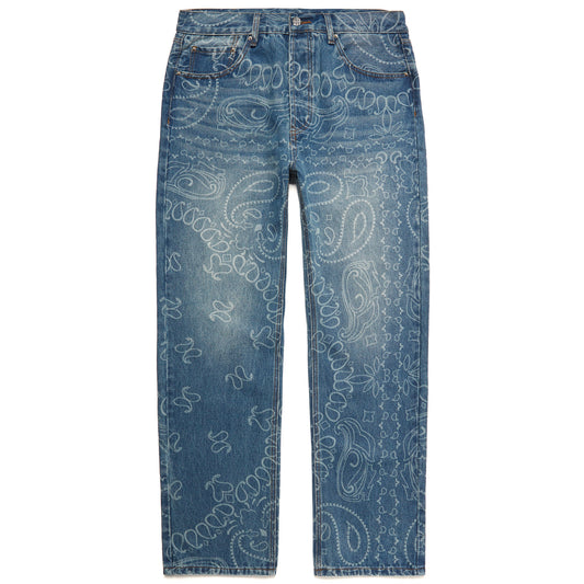 LASER ENGRAVED PAISLEY DENIM PANTS by MENACE