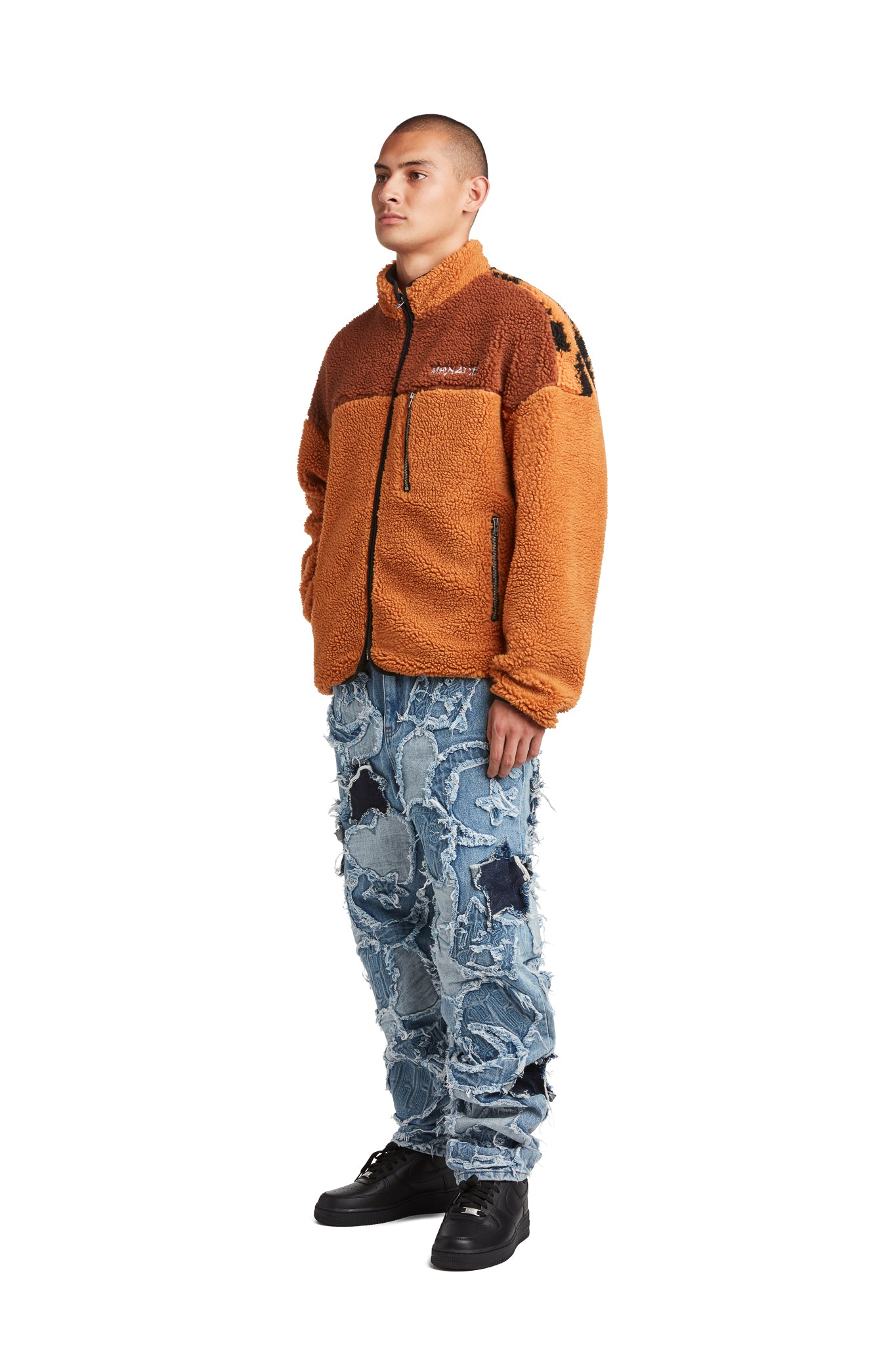 TIGER SHERPA FLEECE ZIP-UP JACKET