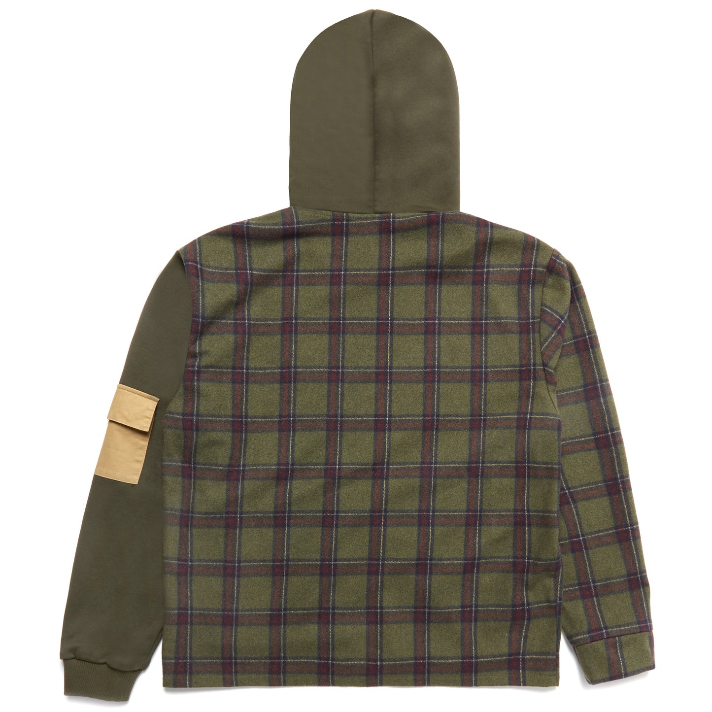 MENACE SPLIT WOOL PLAID FRENCH TERRY HOODIE by MENACE