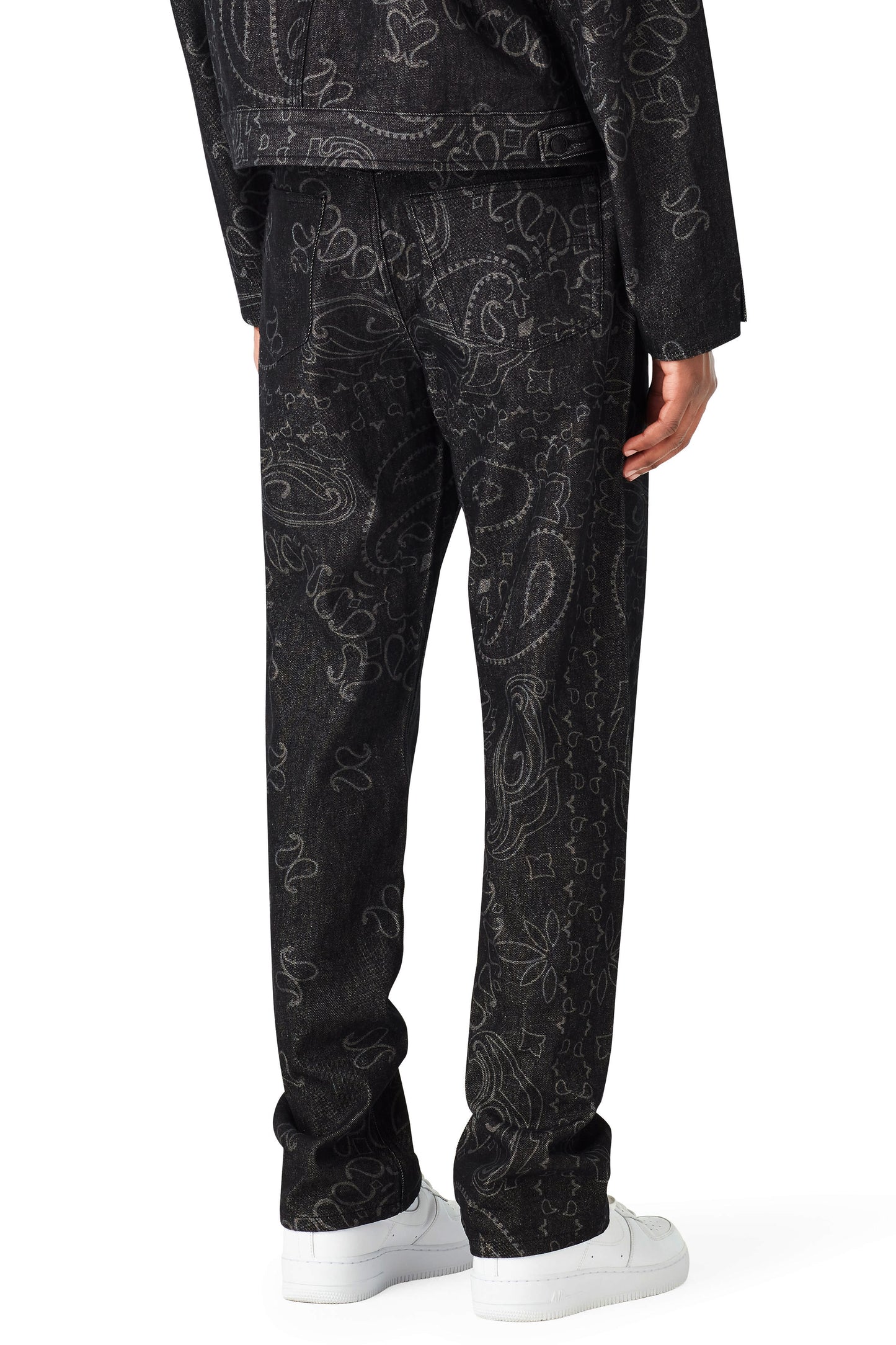 LASER ENGRAVED PAISLEY DENIM PANTS by MENACE