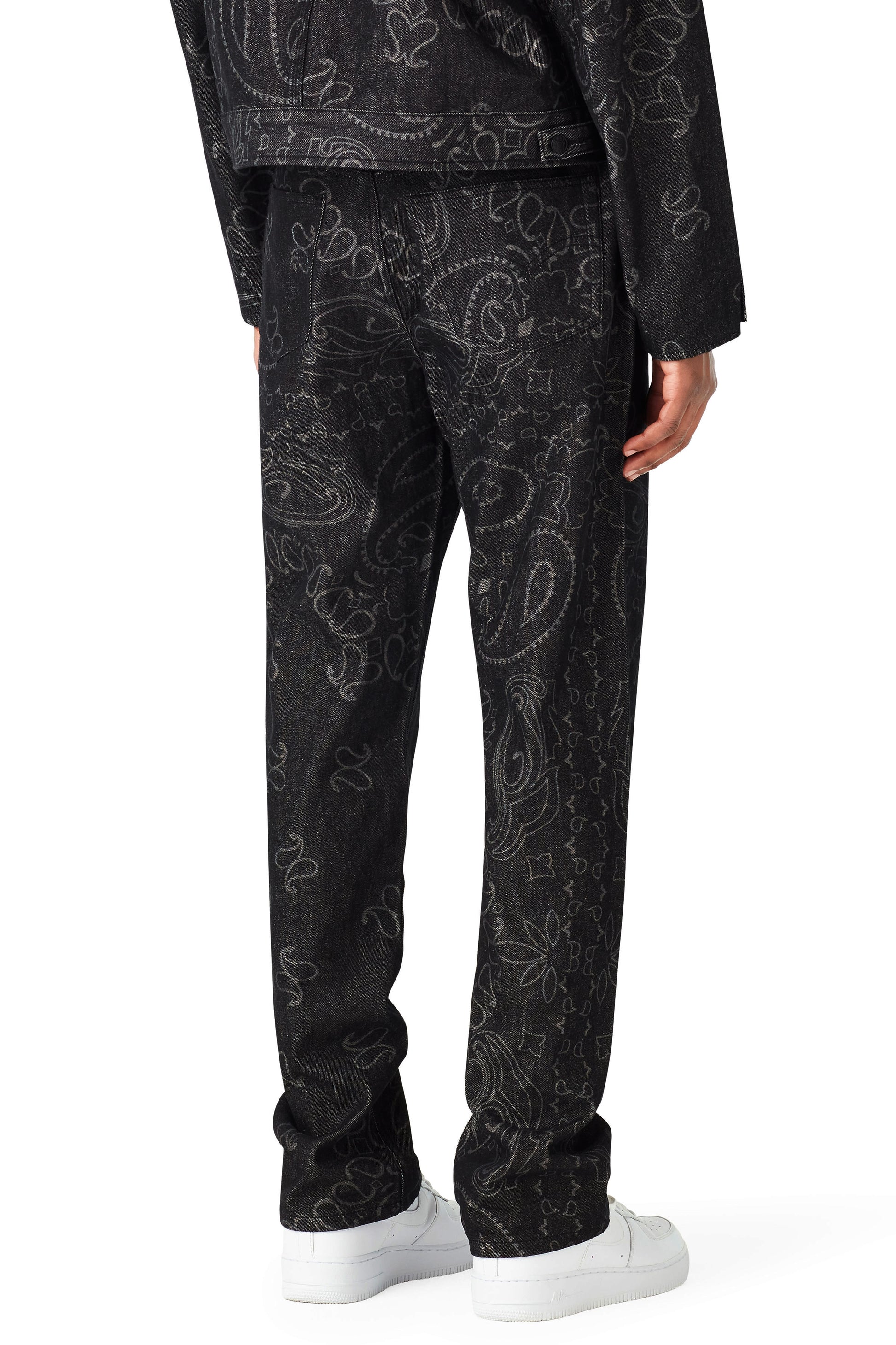 LASER ENGRAVED PAISLEY DENIM PANTS by MENACE