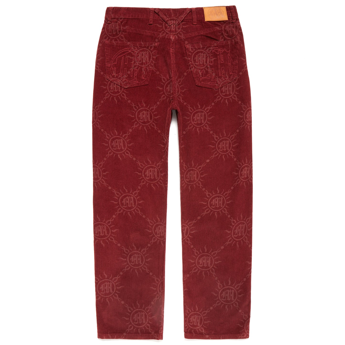 MONOGRAM CORDUROY DISTRESSED PANTS