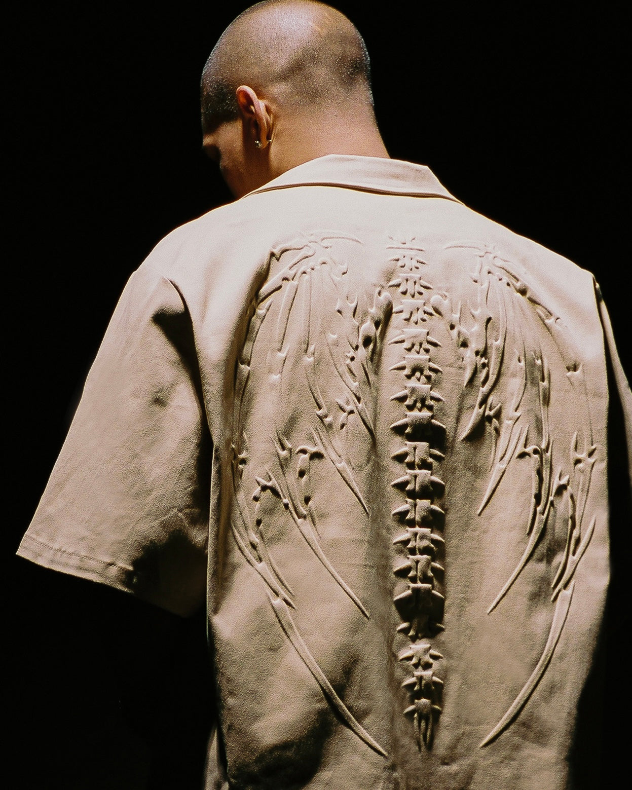 SKELETAL EMBOSSED BUTTON-UP