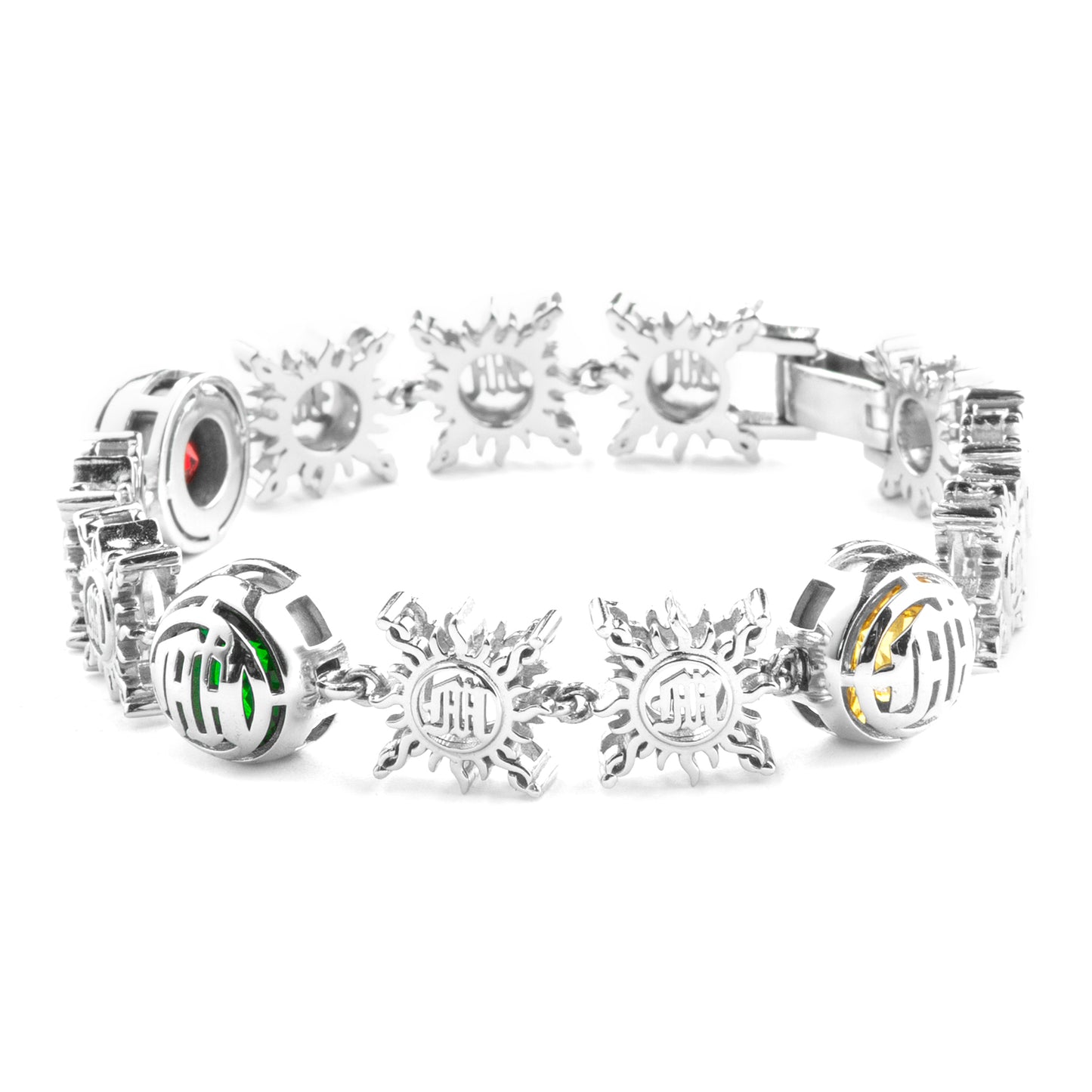 .925 SILVER MONOGRAM GEMSTONE BRACELET