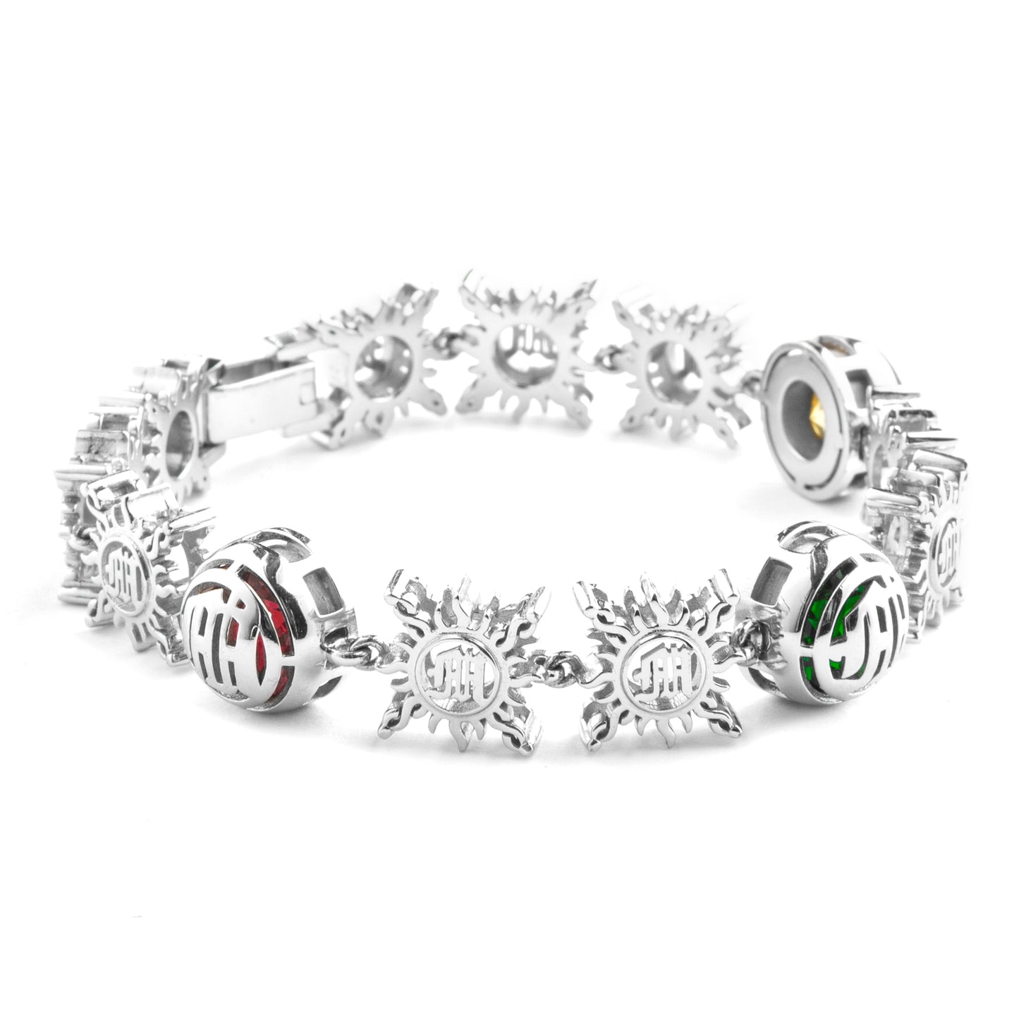 .925 SILVER MONOGRAM GEMSTONE BRACELET