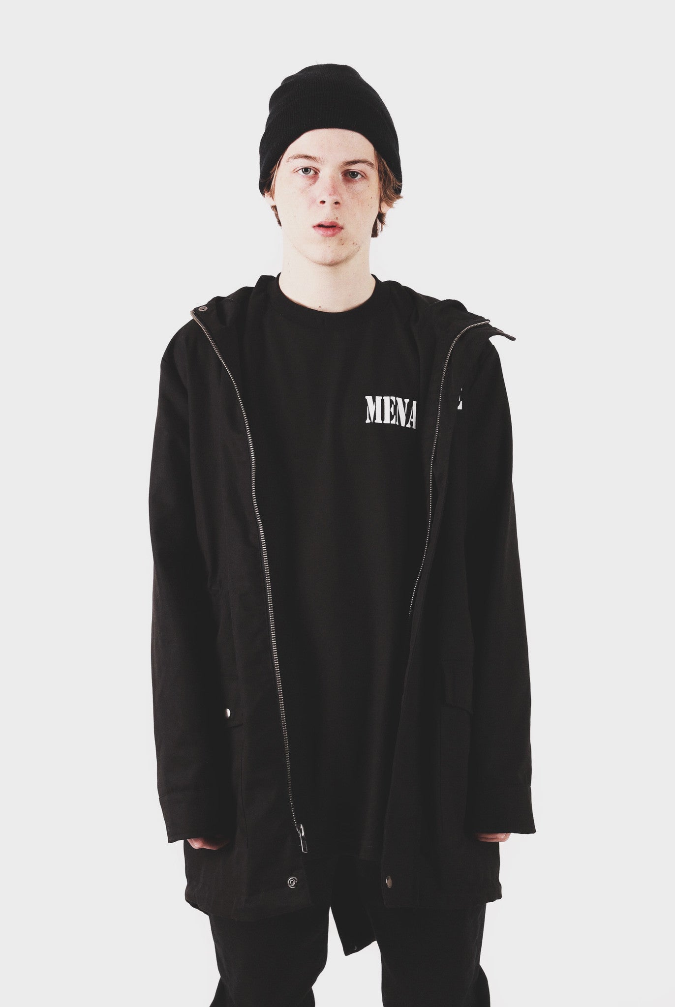 JET BLACK PARKA by MENACE
