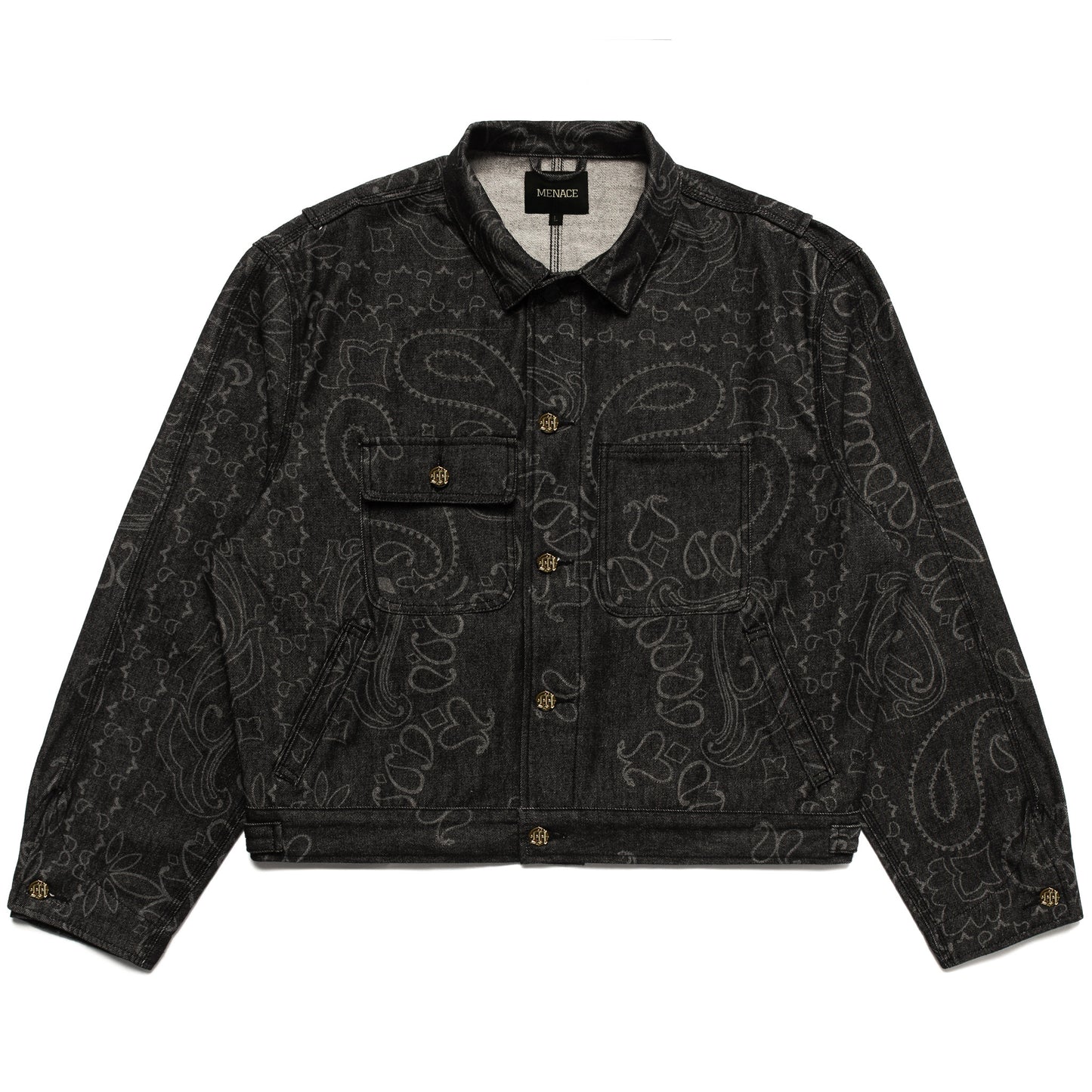 LASER ENGRAVED PAISLEY DENIM JACKET by MENACE