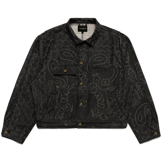 LASER ENGRAVED PAISLEY DENIM JACKET by MENACE