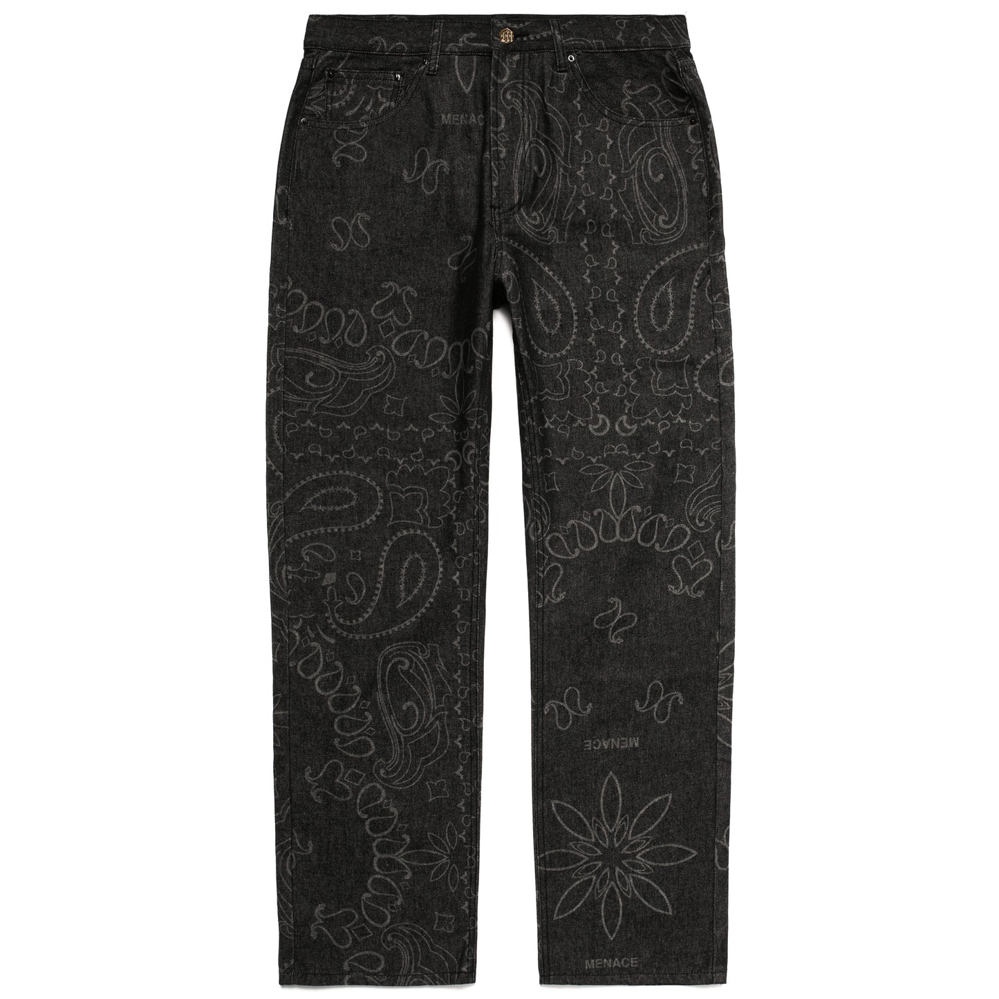 LASER ENGRAVED PAISLEY DENIM PANTS by MENACE