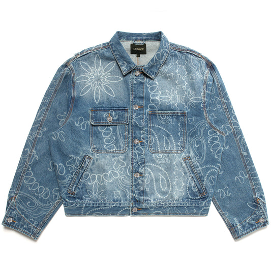LASER ENGRAVED PAISLEY DENIM JACKET by MENACE