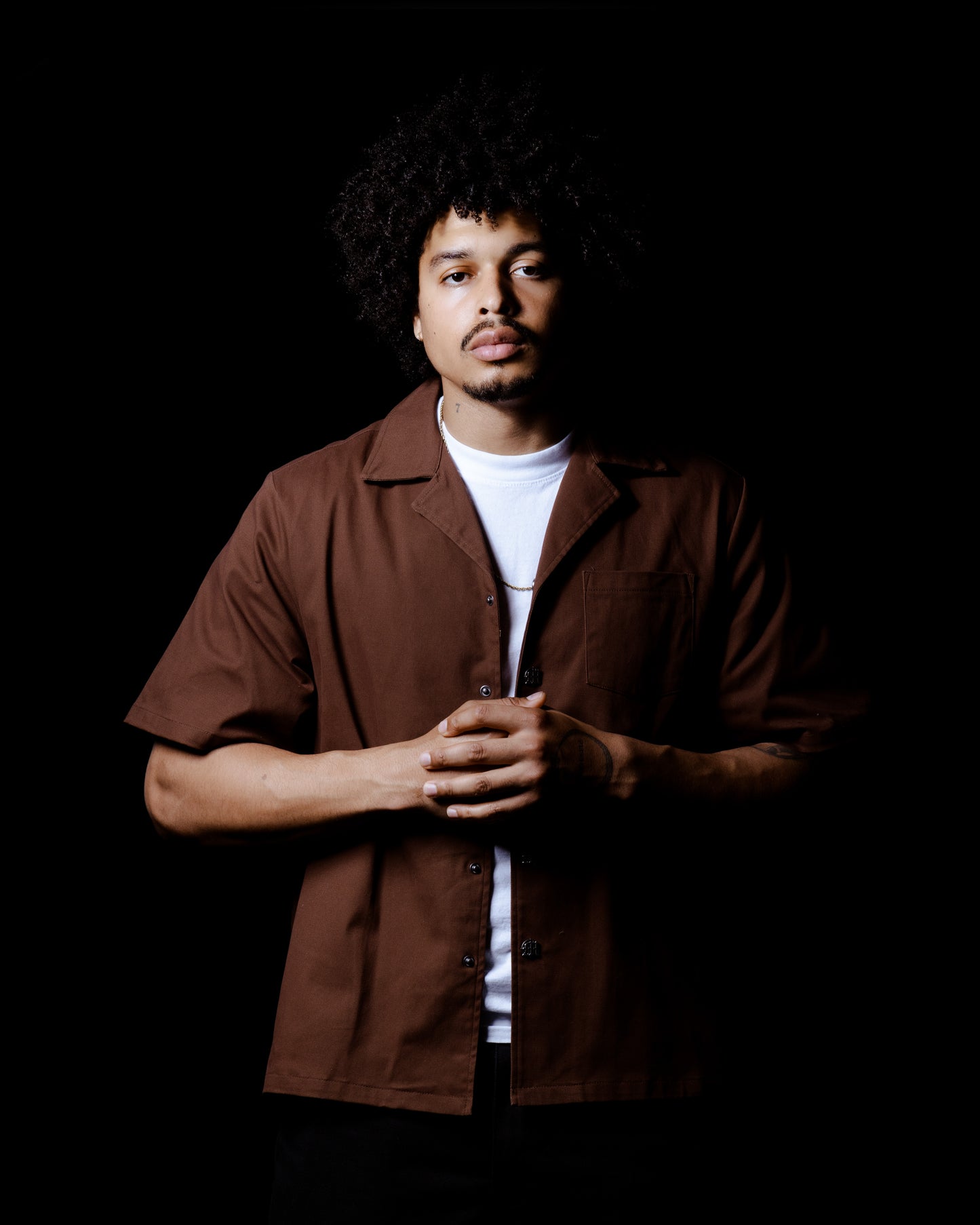 SKELETAL EMBOSSED BUTTON-UP