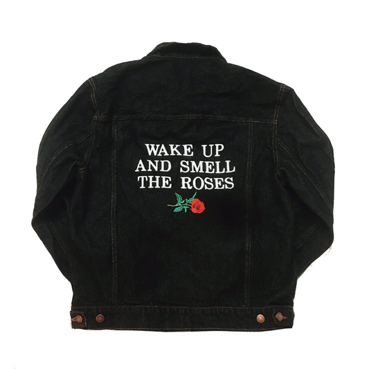 ROSES EMBROIDERED DENIM JACKET by MENACE