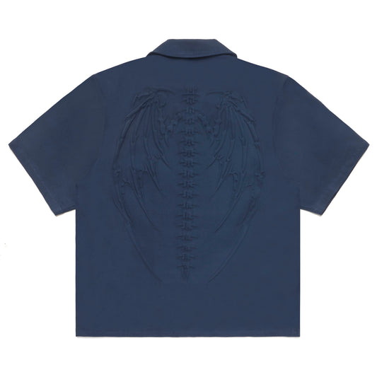 SKELETAL EMBOSSED BUTTON-UP