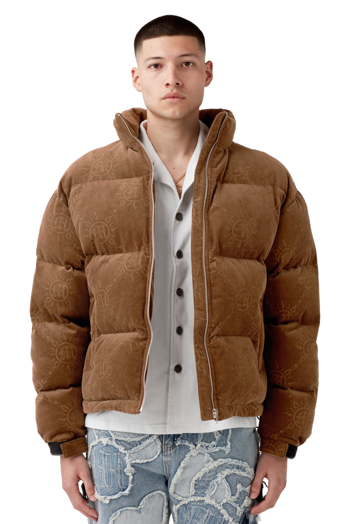 MONOGRAM CORDUROY PUFFER JACKET