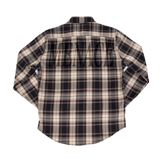 MULTI-PLAID FLANNEL BUTTON-UP by MENACE