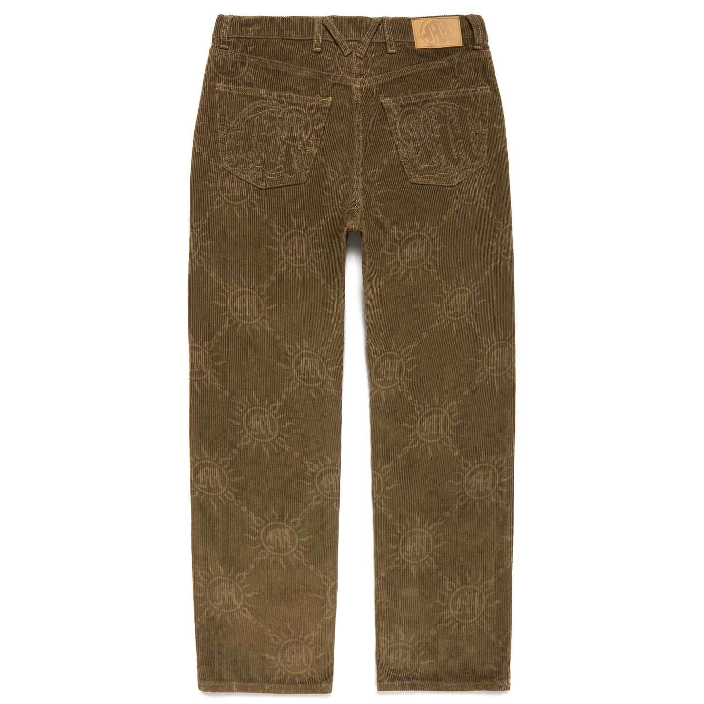 MONOGRAM CORDUROY DISTRESSED PANTS