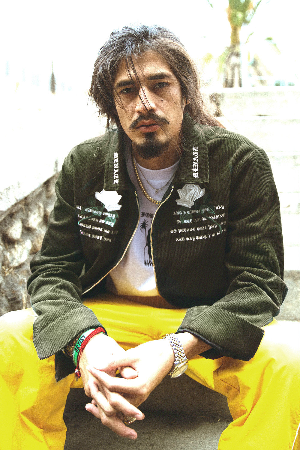 WHITE ROSE CORDUROY JACKET by MENACE