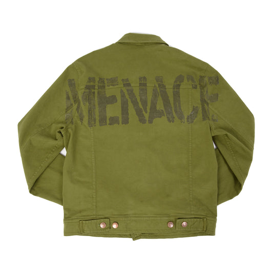 OVERSIZED STENCIL BRUSHED-TWILL JACKET by MENACE