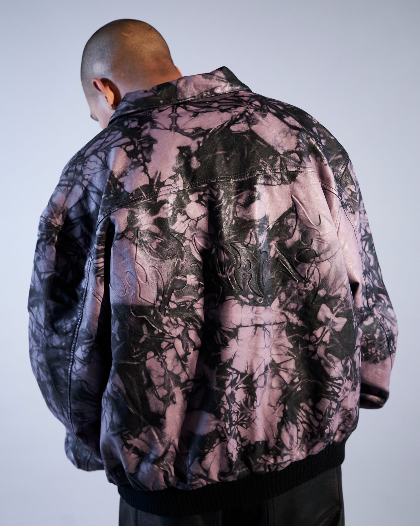 TIE-DYE LEATHER FLIGHT JACKET
