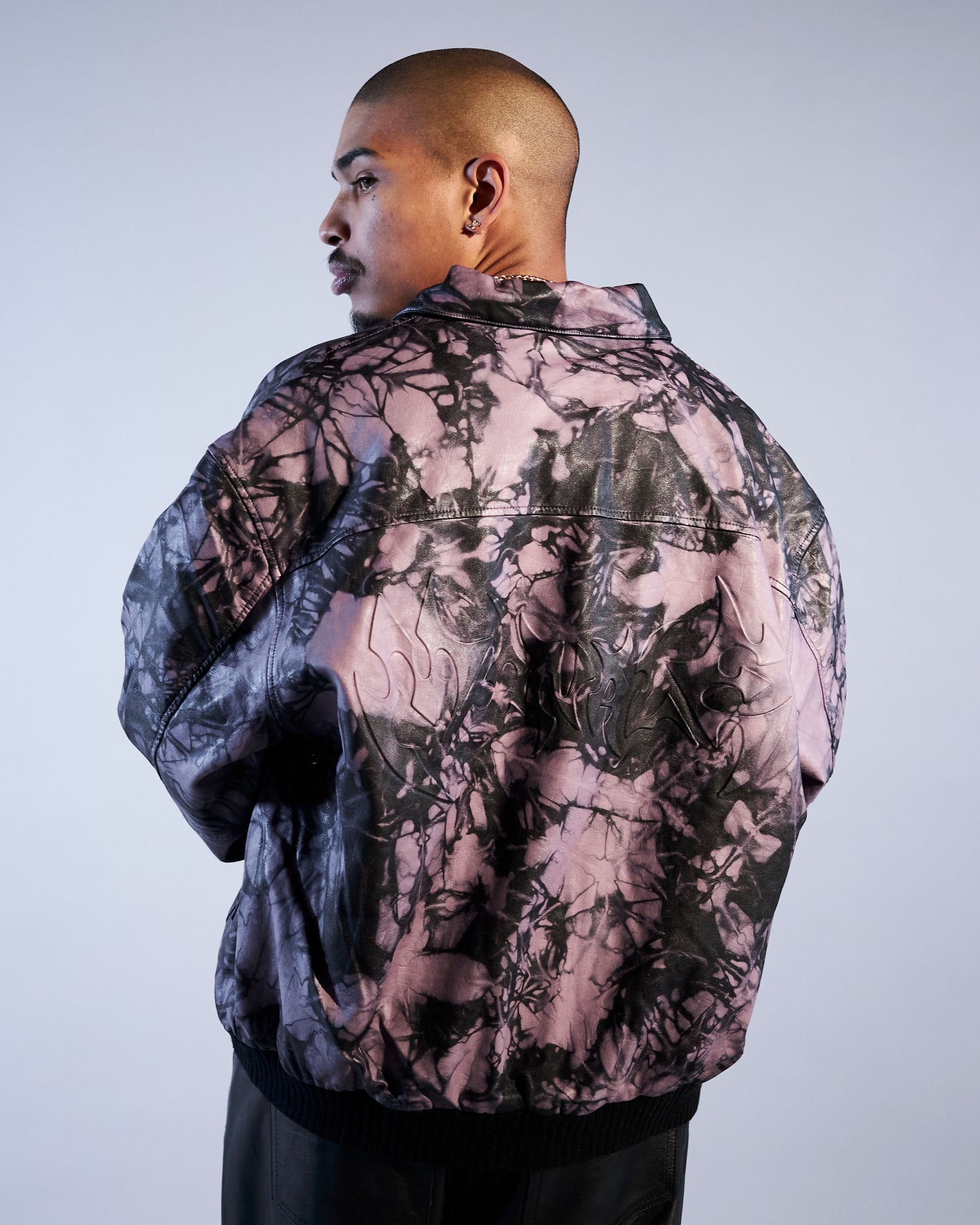TIE-DYE LEATHER FLIGHT JACKET