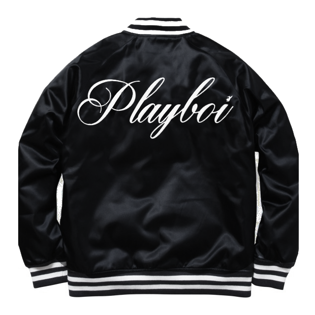 SATIN PLAYBOI BASEBALL JACKET by MENACE