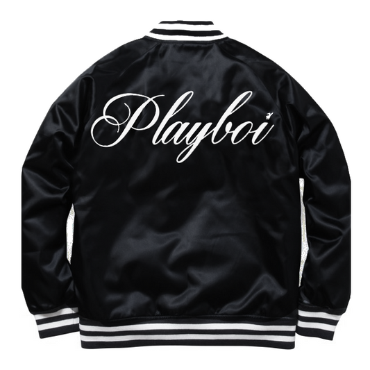 SATIN PLAYBOI BASEBALL JACKET by MENACE