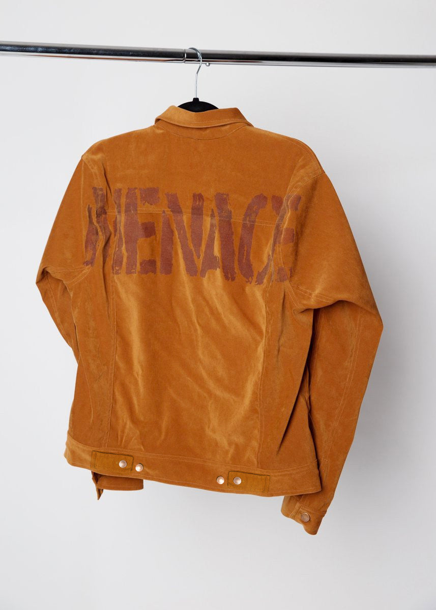 OVERSIZED STENCIL BRUSHED-TWILL JACKET by MENACE