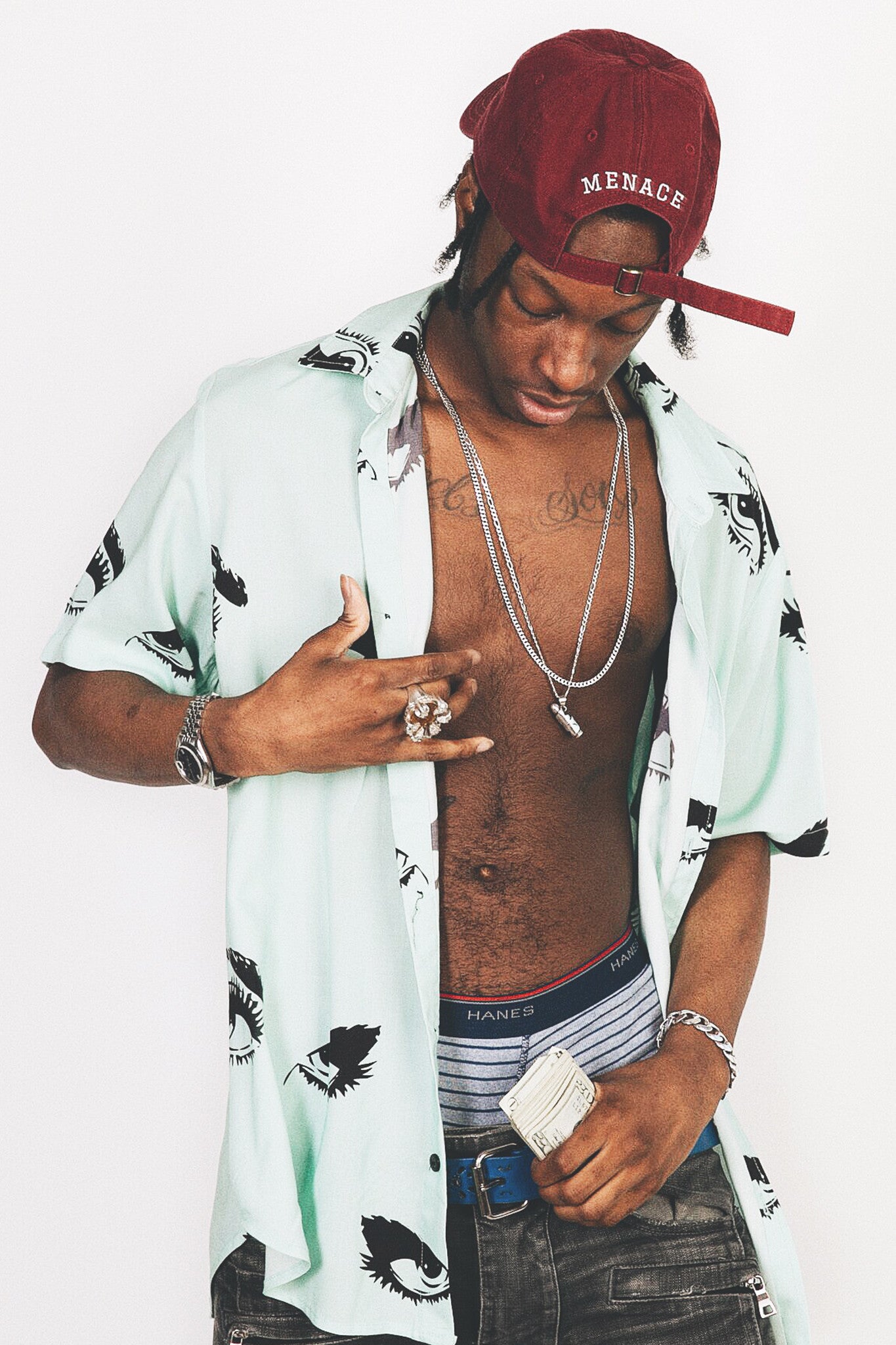 EYES BUTTON-UP SHIRT by MENACE