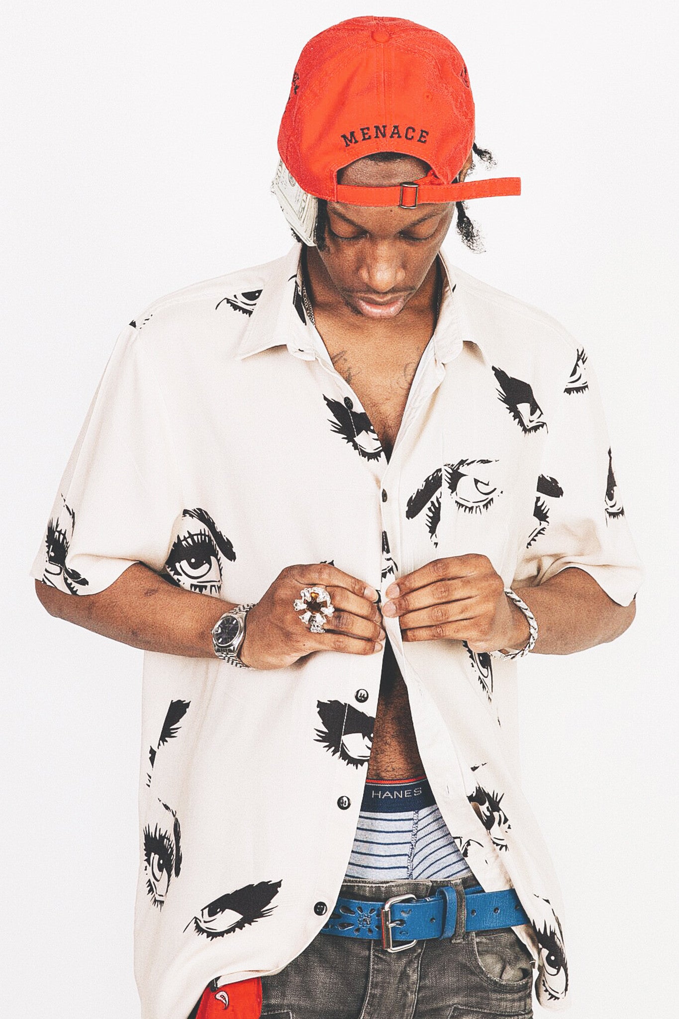 EYES BUTTON-UP SHIRT by MENACE