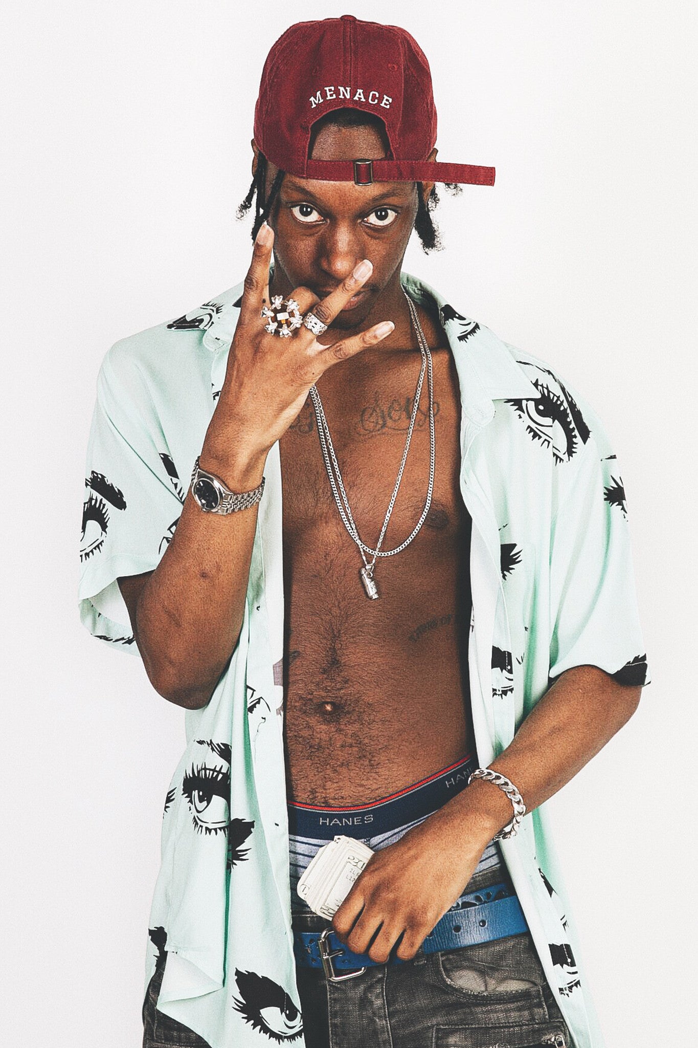 EYES BUTTON-UP SHIRT by MENACE