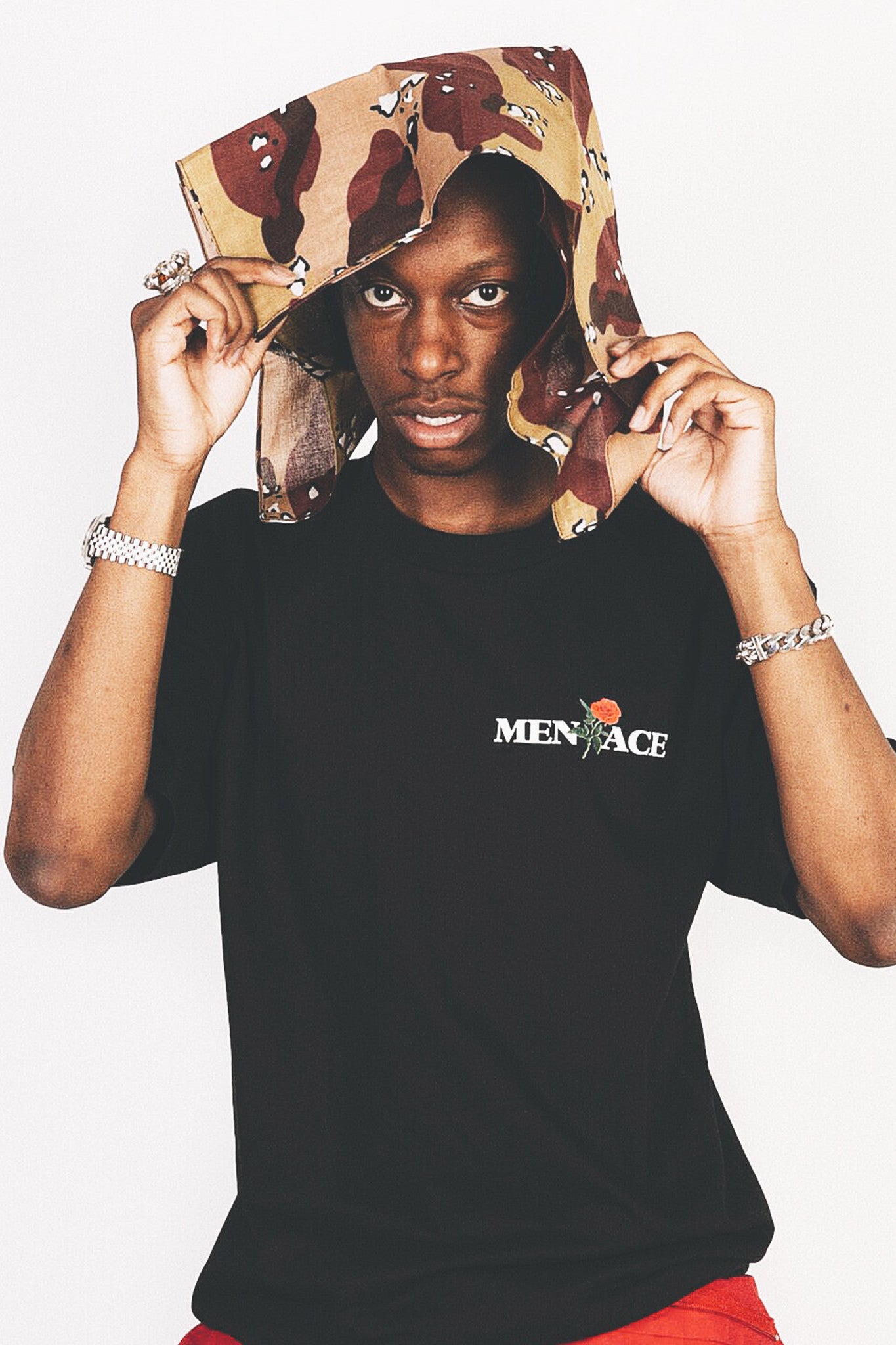 WAKE UP & SMELL THE ROSES T-SHIRT by MENACE