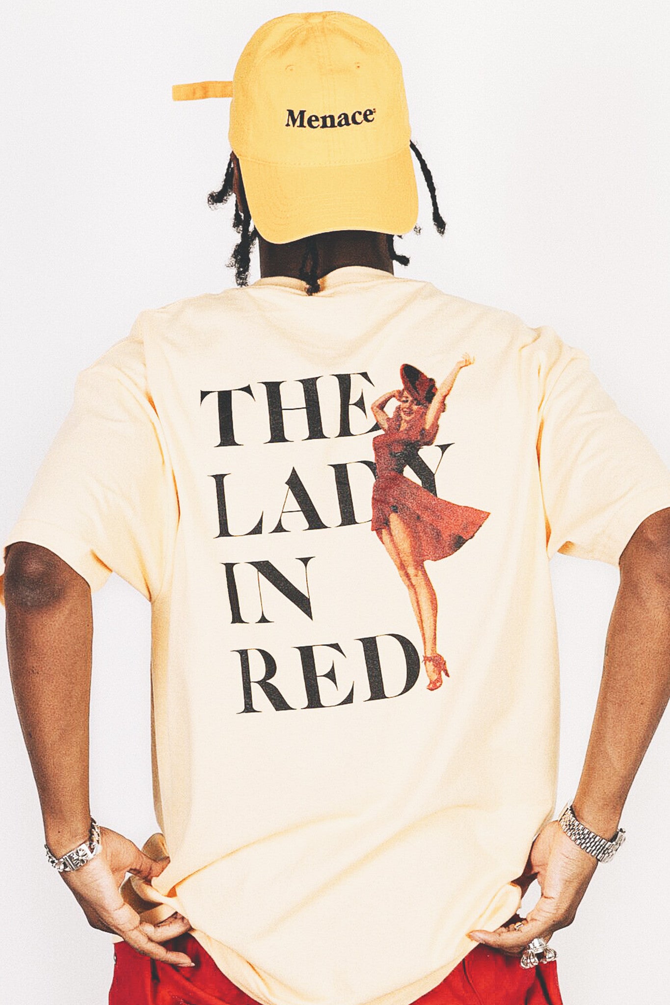 THE LADY IN RED T-SHIRT by MENACE