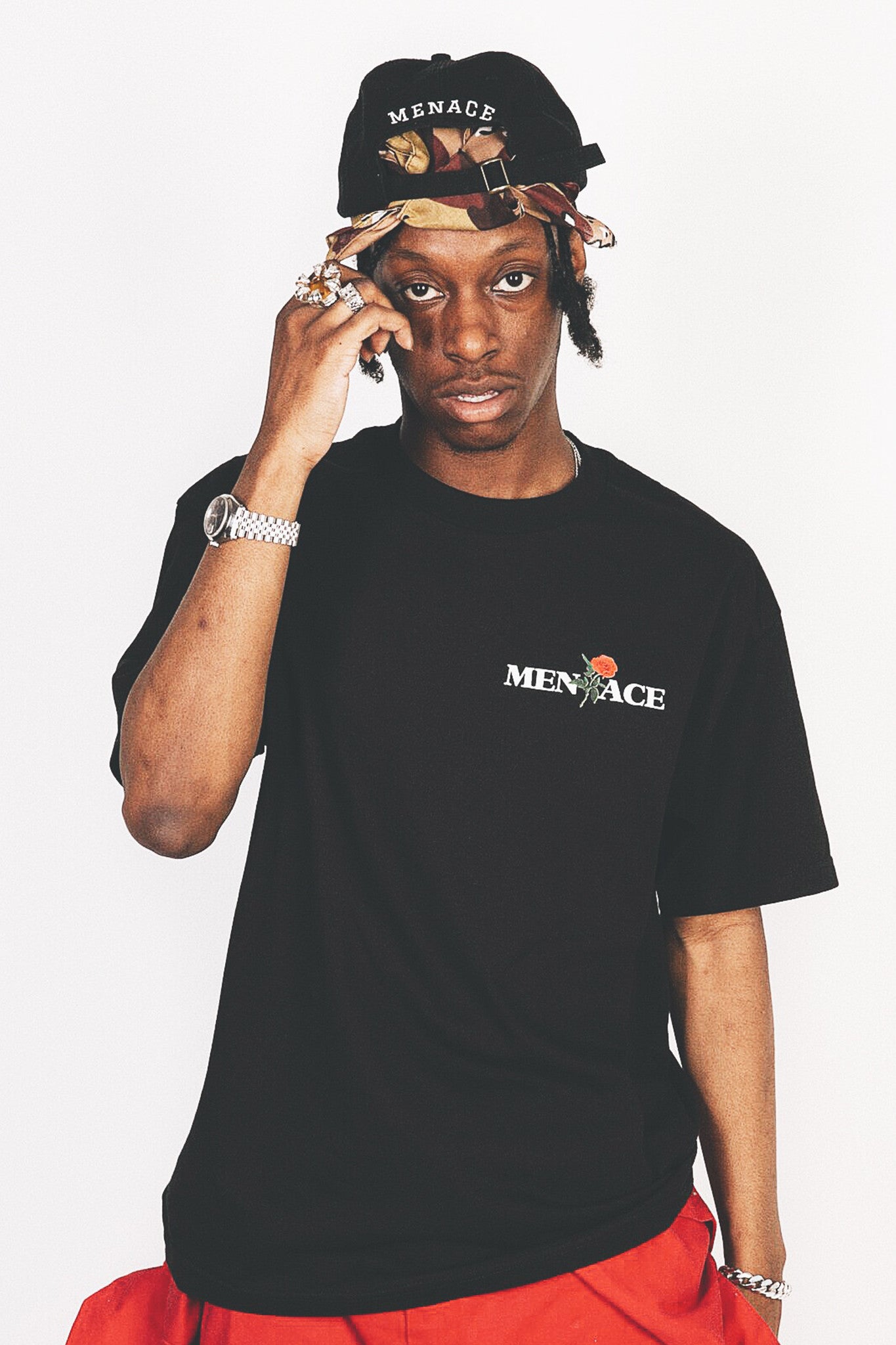 WAKE UP & SMELL THE ROSES T-SHIRT by MENACE