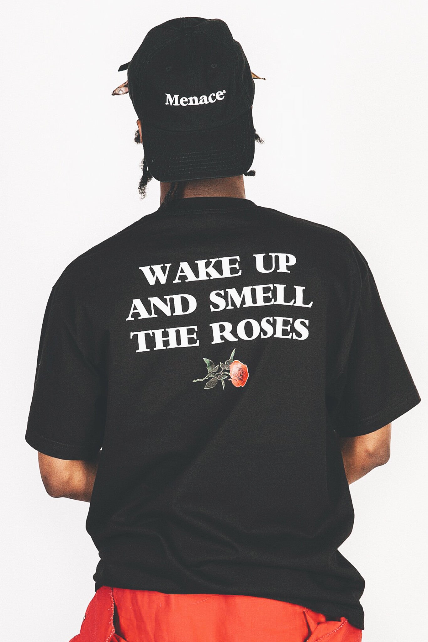 WAKE UP & SMELL THE ROSES T-SHIRT by MENACE